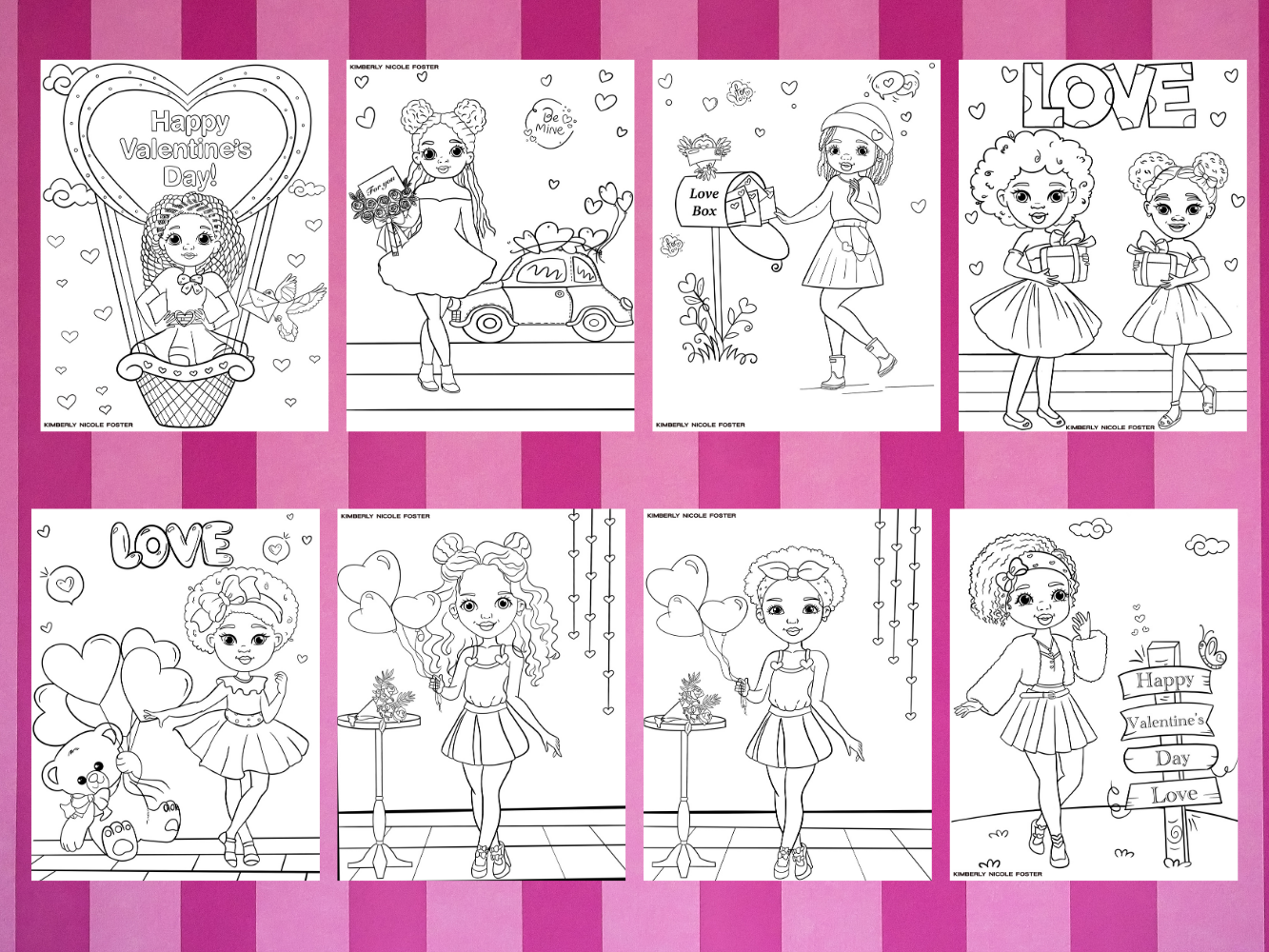 Black Girl Valentine's Day Coloring Book (Physical Copy)