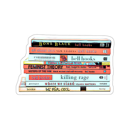 bell hooks book stack sticker