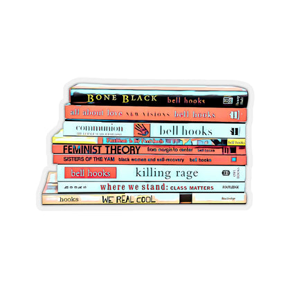 bell hooks book stack sticker