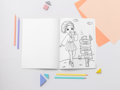 Black Girl Valentine's Day Coloring Book (Physical Copy)